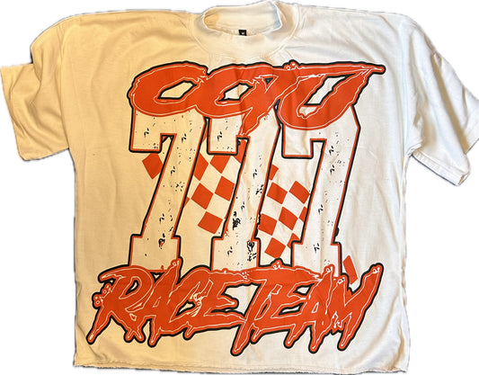 OOTU Race Team White & Orange Tee.