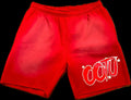 OOTU “Acid Wash” Red Shorts.