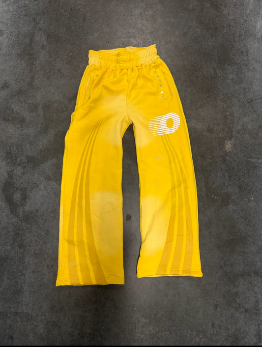 OOTU YELLOW "RHINESTONE" SWEATPANTS.