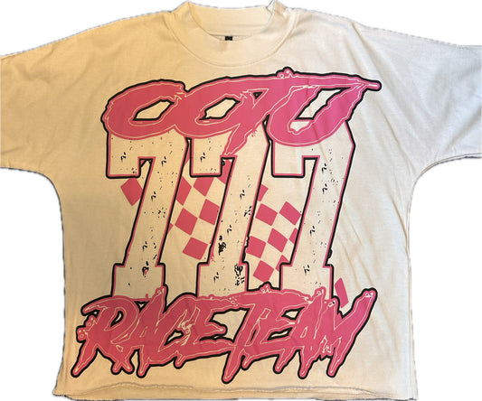 OOTU Race Team White & Pink Tee.