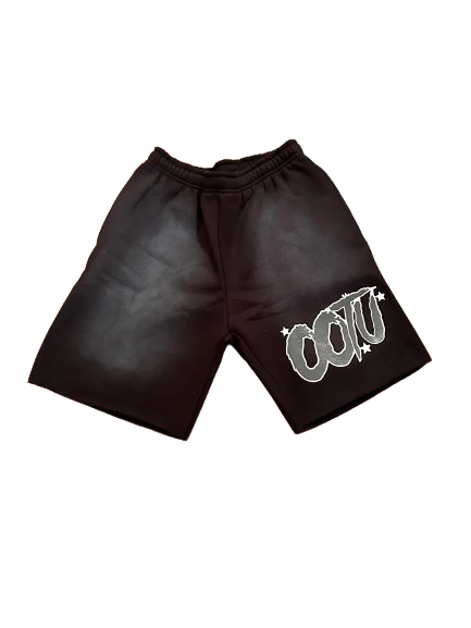 OOTU Black Acid Wash Shorts.