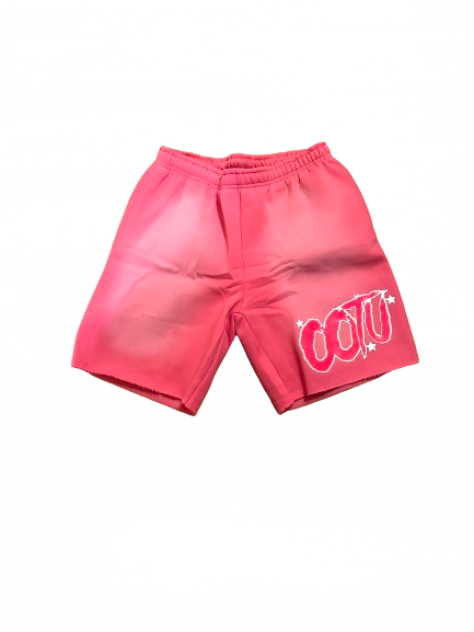 OOTU Pink Acid Wash Shorts.