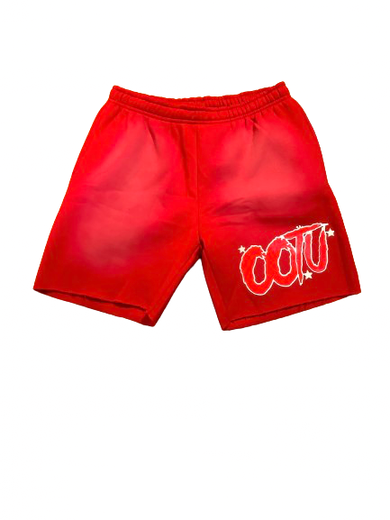 OOTU Red Acid Wash Shorts.