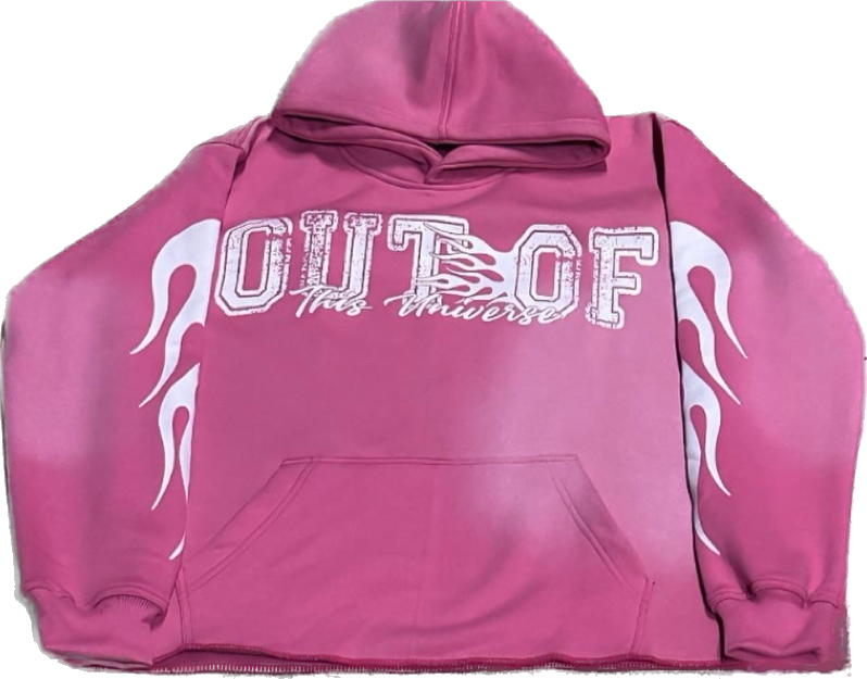 OOTU Pink & White Acid Wash Cropped Hoodie.